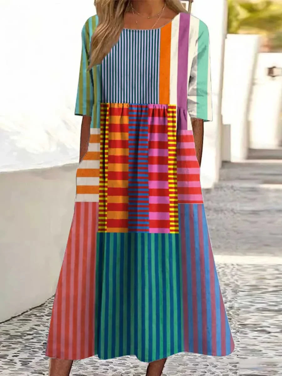Chelo - Vintage Dress with Artistic Pattern