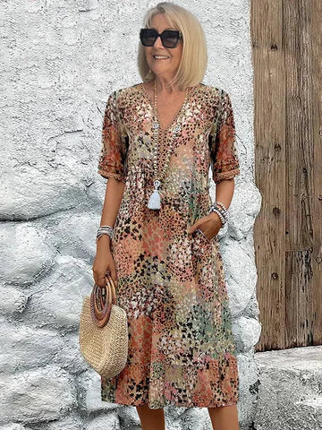 Fatima - Sukienka w Kwiatowy Motyw